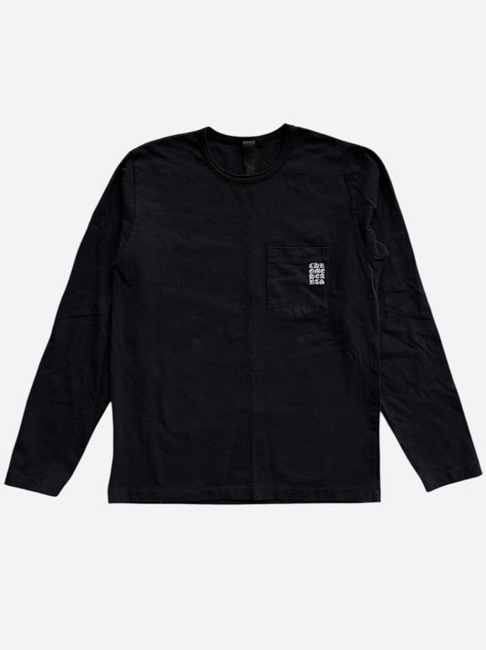 Chrome Hearts Black & White Embroidered Logo Longsleeve T-Shirt