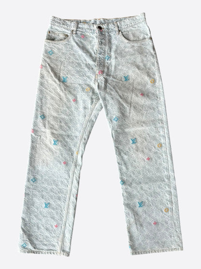 Louis Vuitton Tyler The Creator Blue & White Monogram Jeans