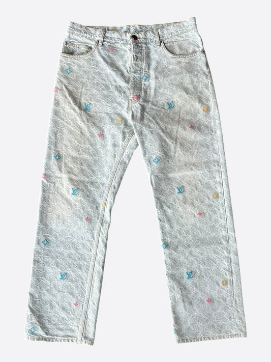 Louis Vuitton Tyler The Creator Blue & White Monogram Jeans