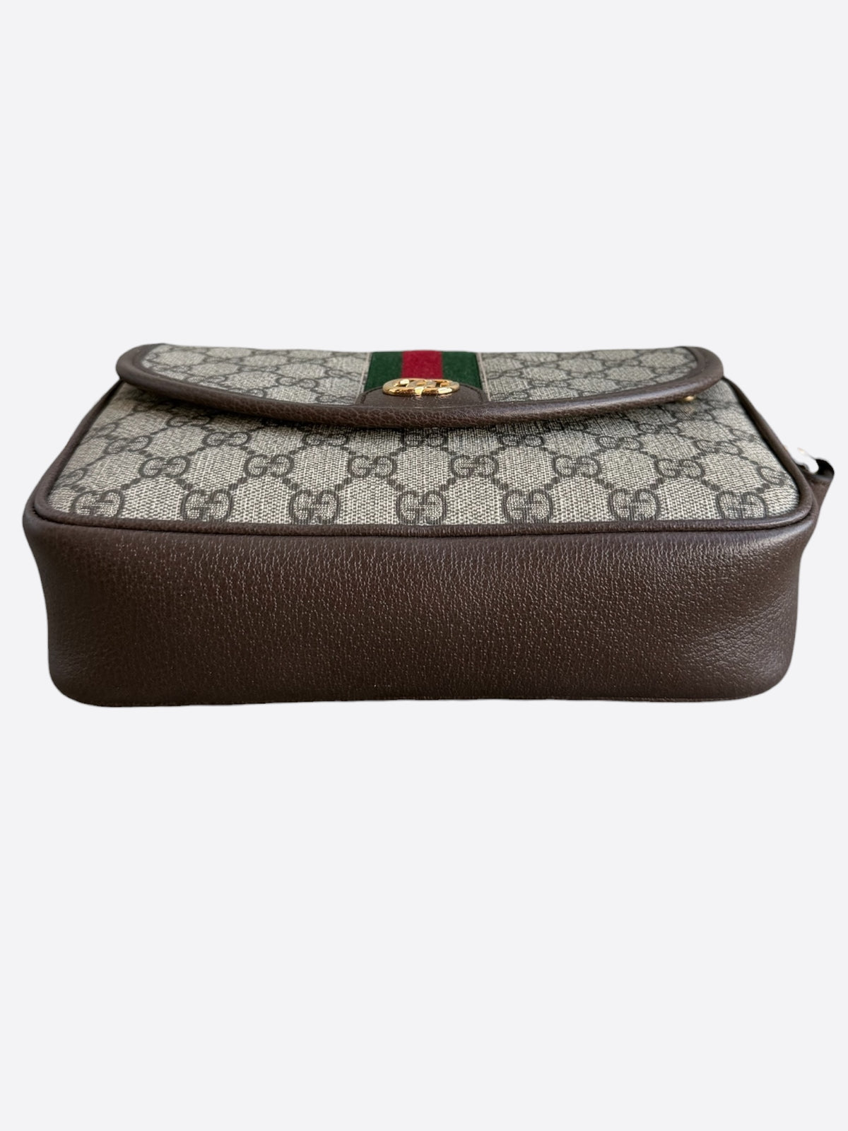 Gucci Brown GG Monogram Ophidia Studded Messenger Bag