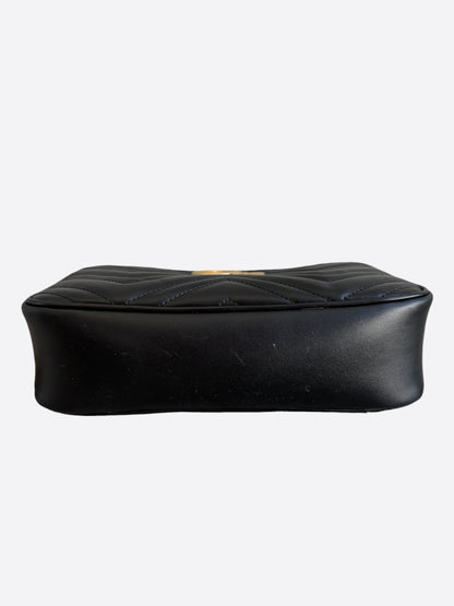 Gucci Black & Gold Small Marmont Camera Bag