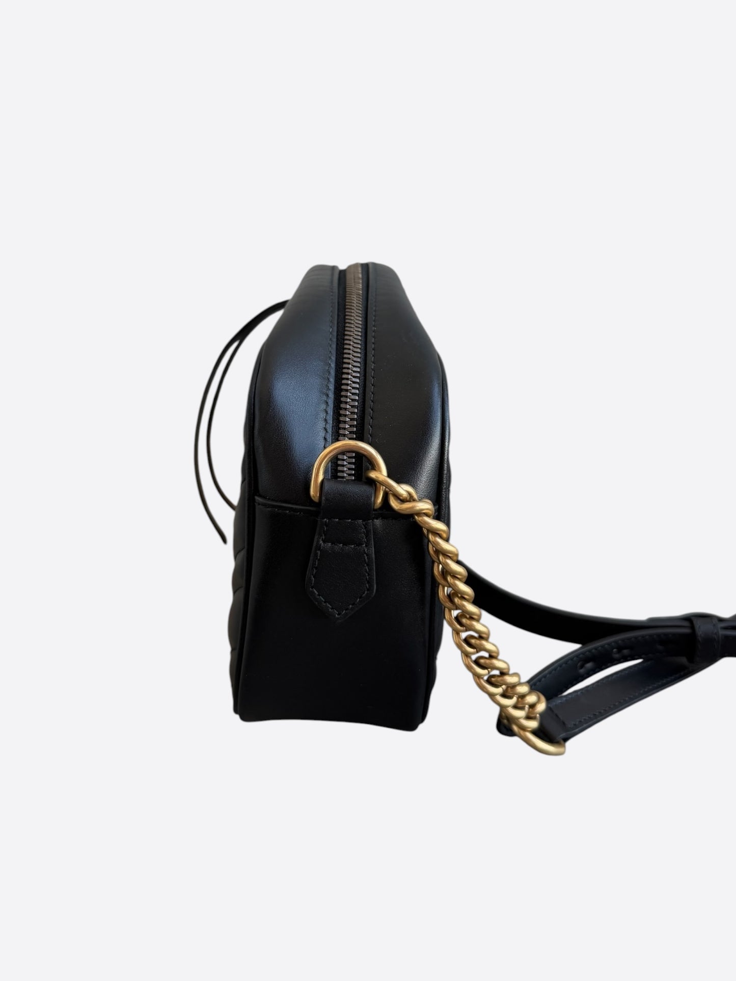 Gucci Black & Gold Small Marmont Camera Bag