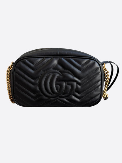 Gucci Black & Gold Small Marmont Camera Bag