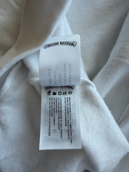 Chrome Hearts White & Black T-Bar Logo Zip Up Hoodie