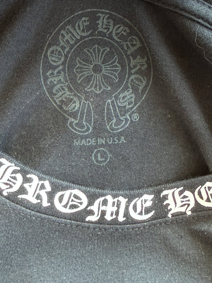 Chrome Hearts Black & White Neck Logo Longsleeve T-Shirt