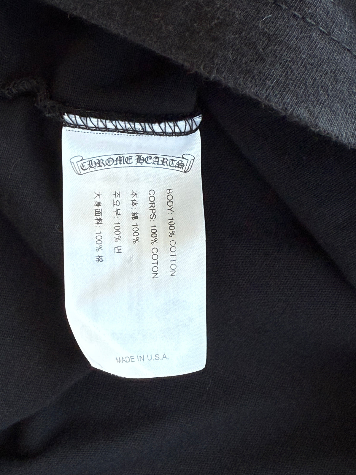 Chrome Hearts Black & White Neck Logo Longsleeve T-Shirt