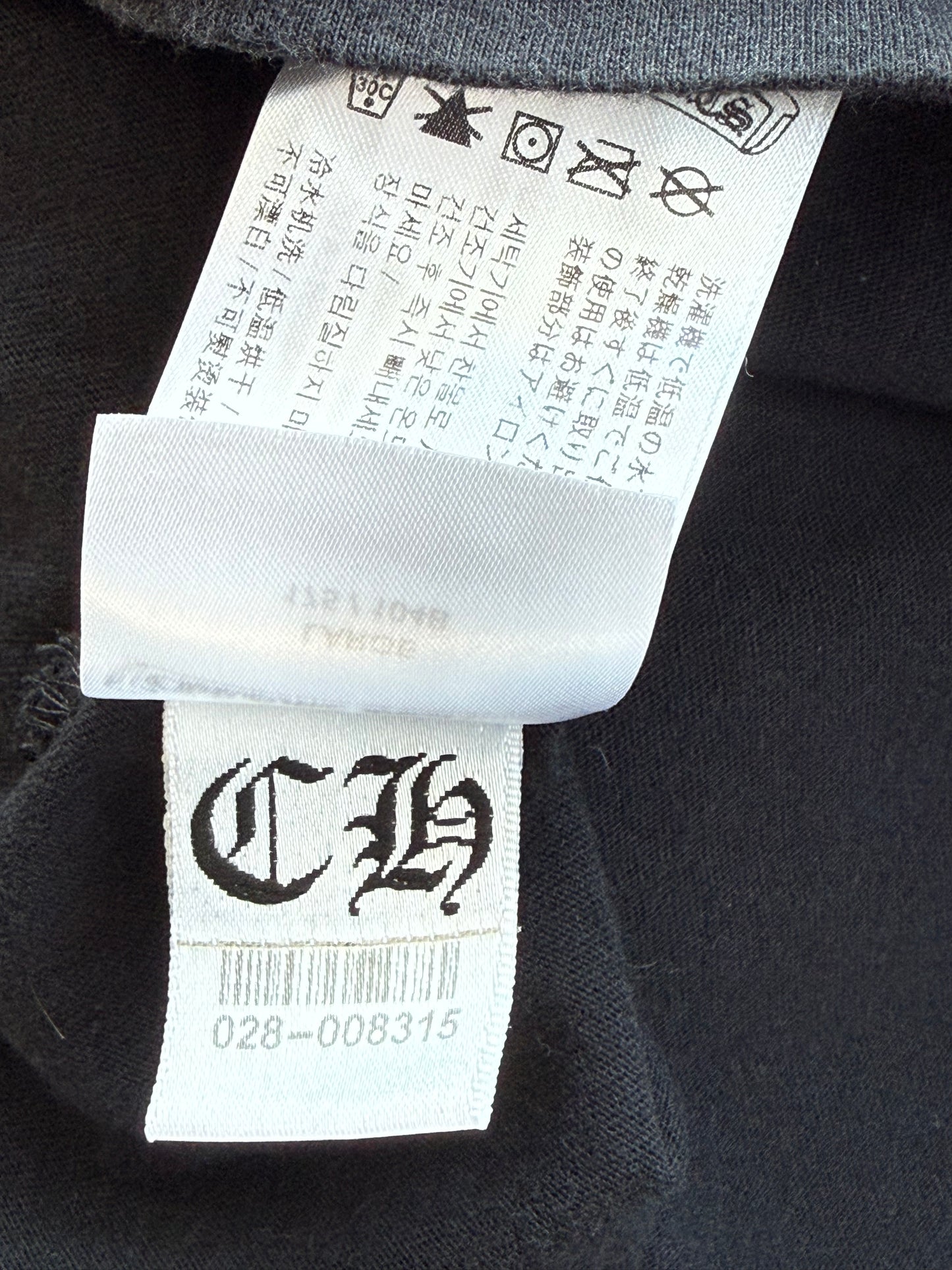 Chrome Hearts Black & White Neck Logo Longsleeve T-Shirt