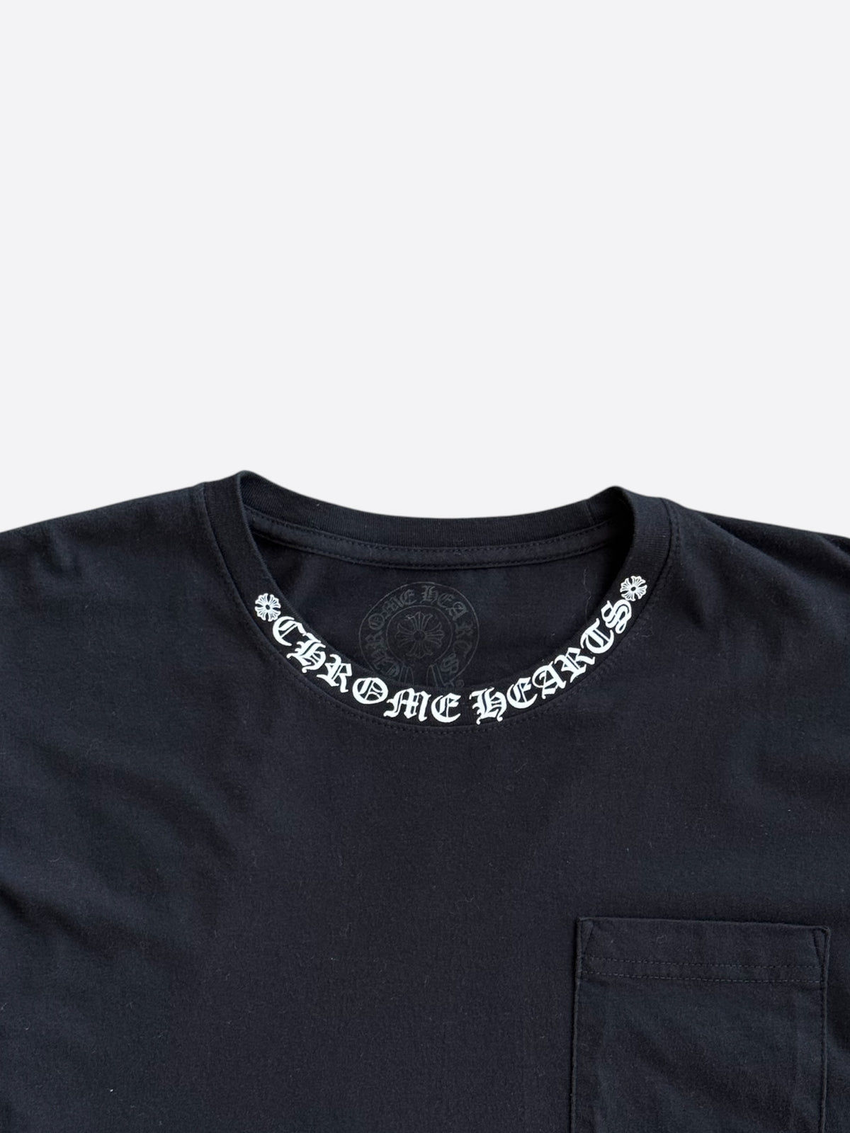 Chrome Hearts Black & White Neck Logo Longsleeve T-Shirt
