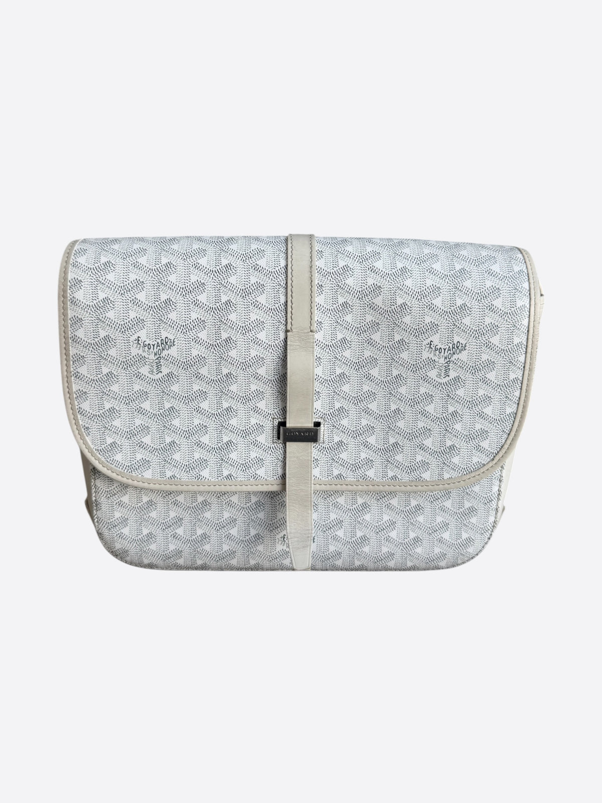 Goyard White Belvedere MM Messenger Bag