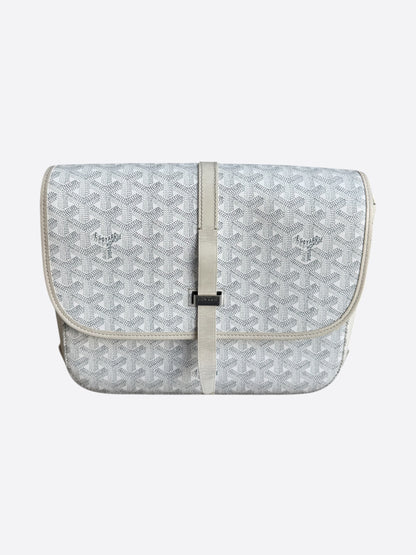 Goyard White Belvedere MM Messenger Bag