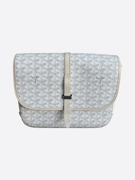 Goyard White Belvedere MM Messenger Bag