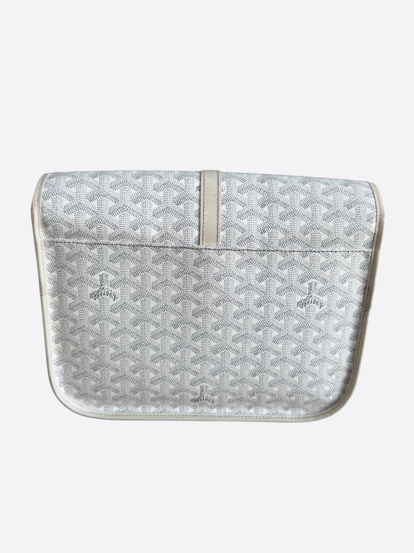 Goyard White Belvedere MM Messenger Bag