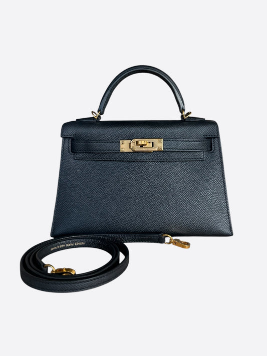 Hermes Black Epsom & Gold Hardware Mini Kelly 20