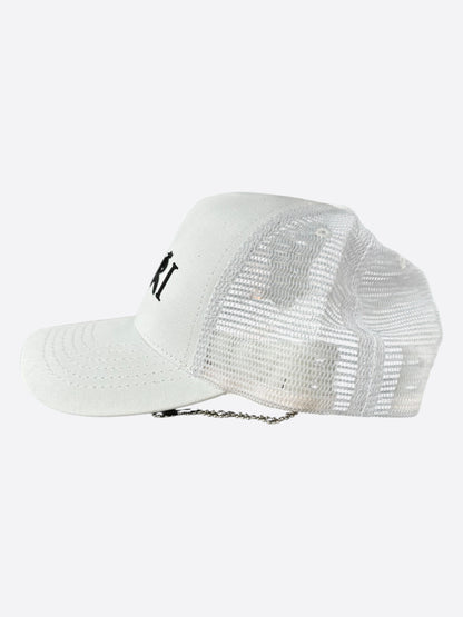 Amiri Playboy White & Black Logo Trucker Hat
