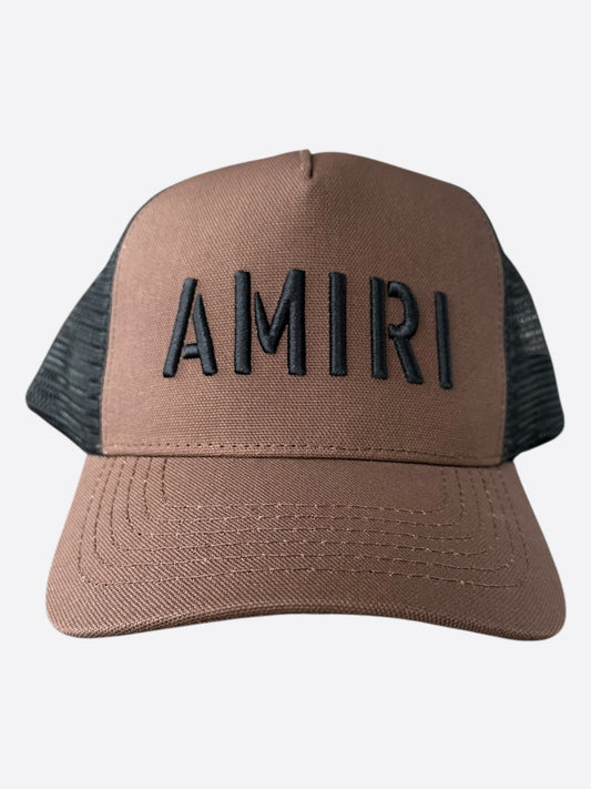 Amiri Brown & Black Logo Trucker Hat