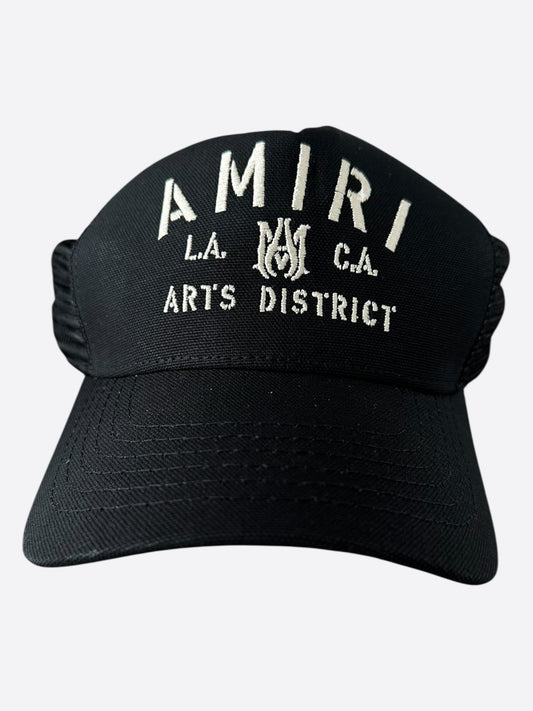 Amiri Black & White Stencil Logo Trucker Hat