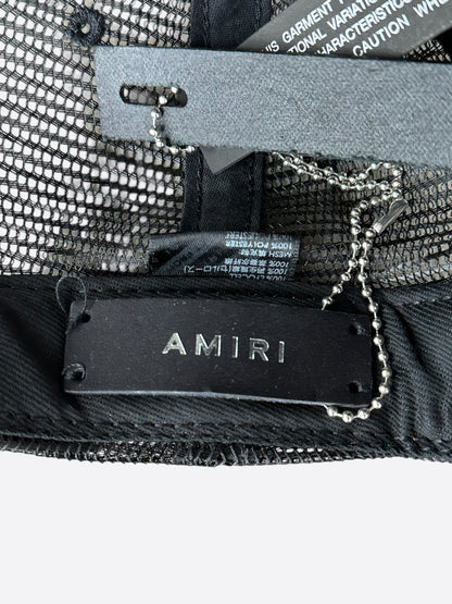 Amiri Black & White Stencil Logo Trucker Hat