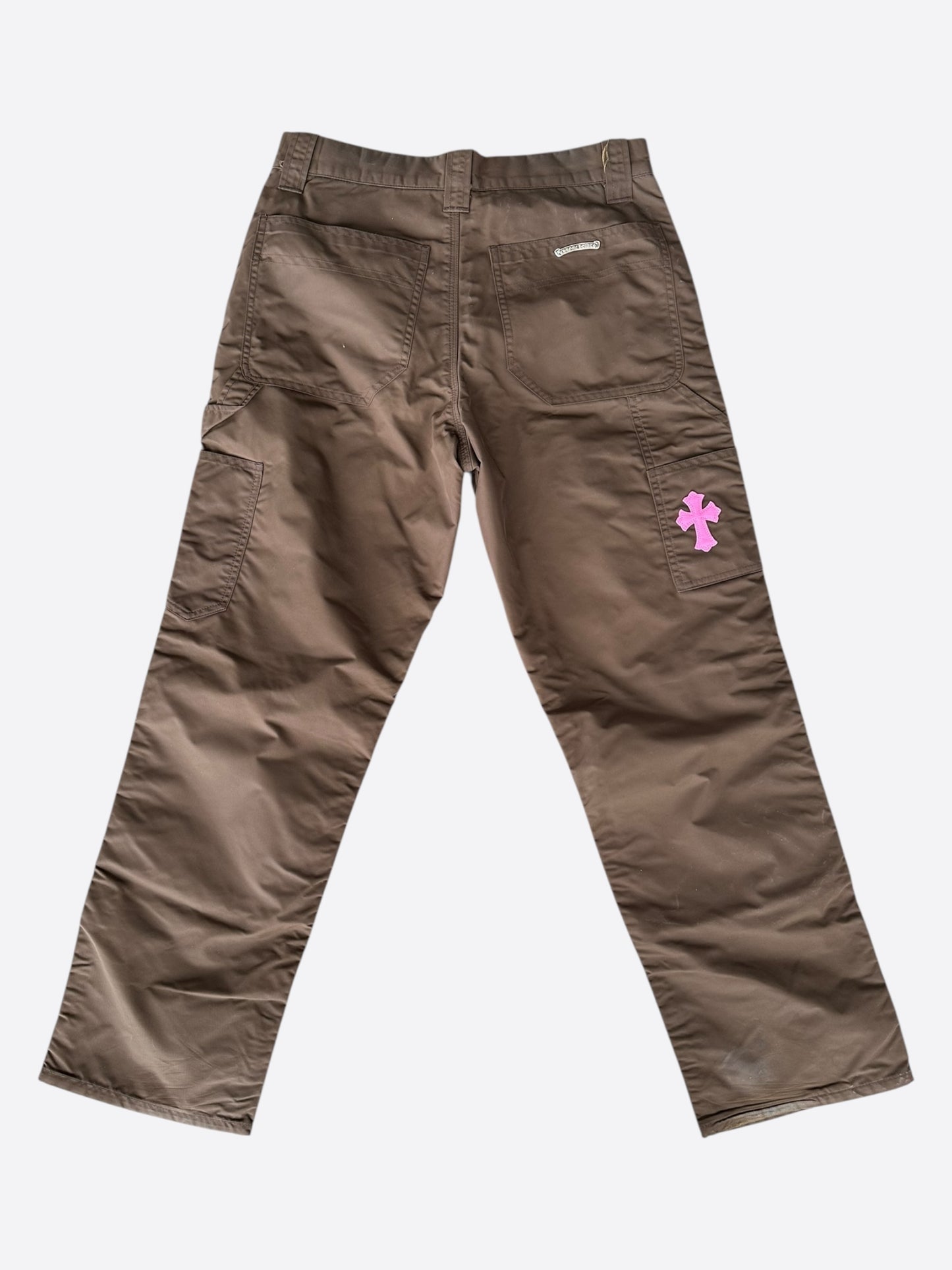 Chrome Hearts Brown Nylon & Leather Carpenter Pants