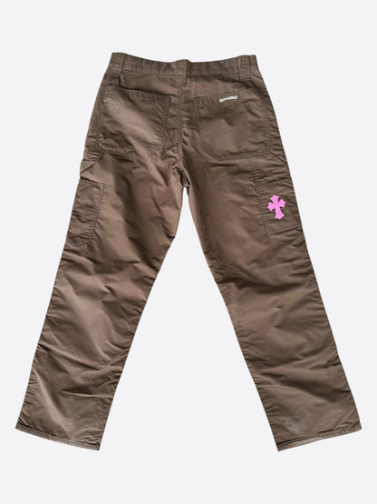 Chrome Hearts Brown Nylon & Leather Carpenter Pants