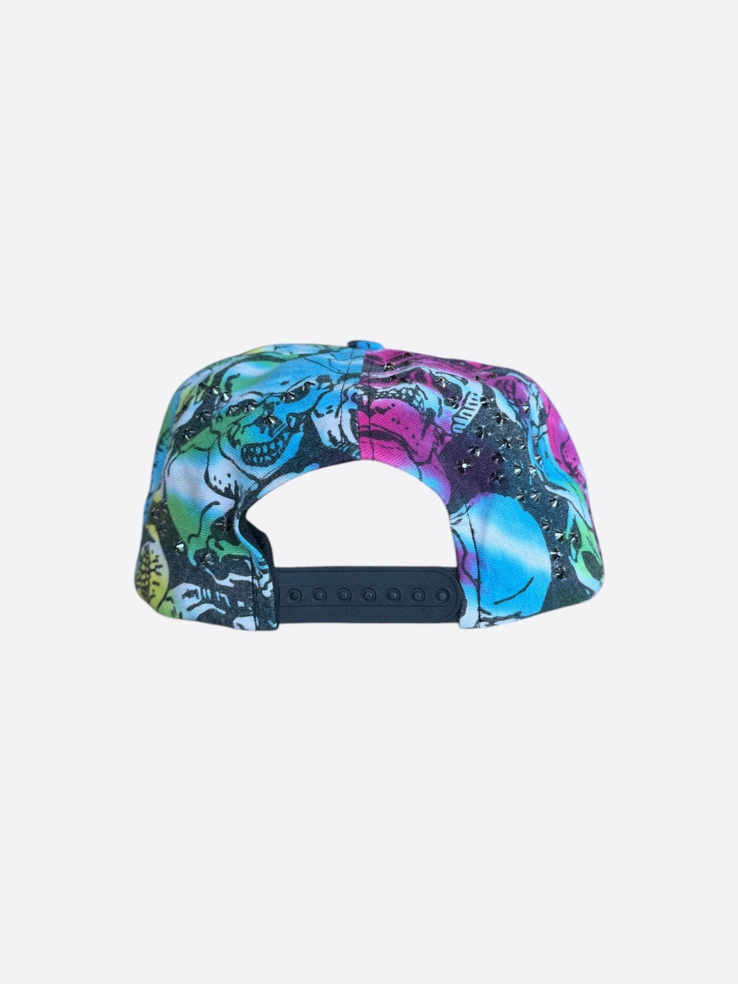 Bossi Multicolor Tie-Dye Skull Rhinestone Embellished Hat