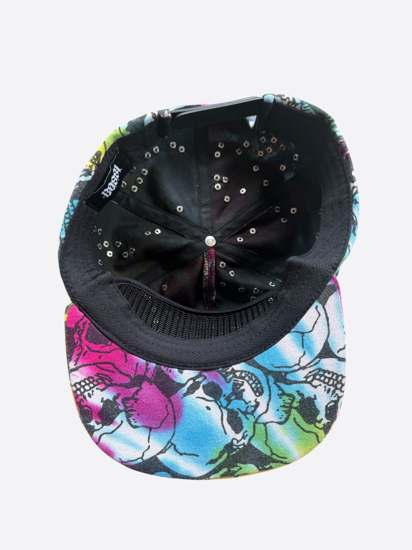 Bossi Multicolor Tie-Dye Skull Rhinestone Embellished Hat