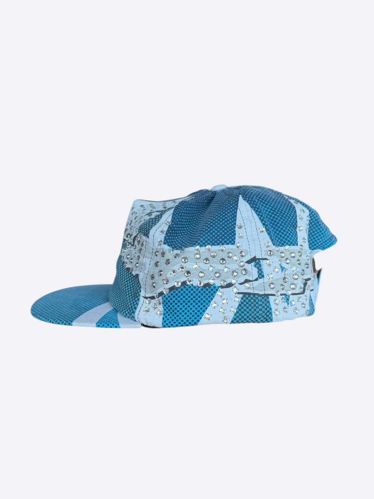 Bossi Blue & White Fox Racing Rhinestone Embellished Hat