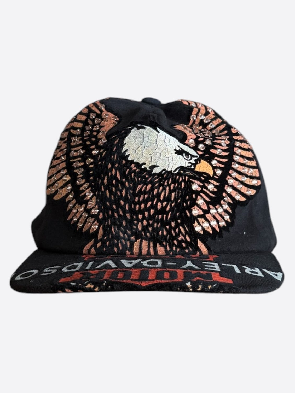 Bossi Black Harley Davidson Rhinestone Embellished Hat