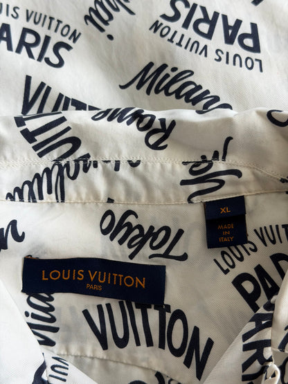 Louis Vuitton White Cities Silk Shirt