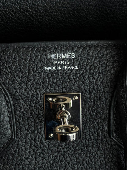 Hermes Black Togo & Palladium Hardware Birkin 25