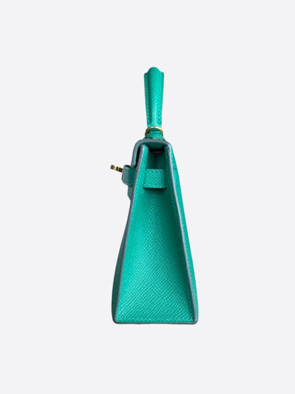 Hermes Green Epsom & Gold Hardware Mini Kelly 20