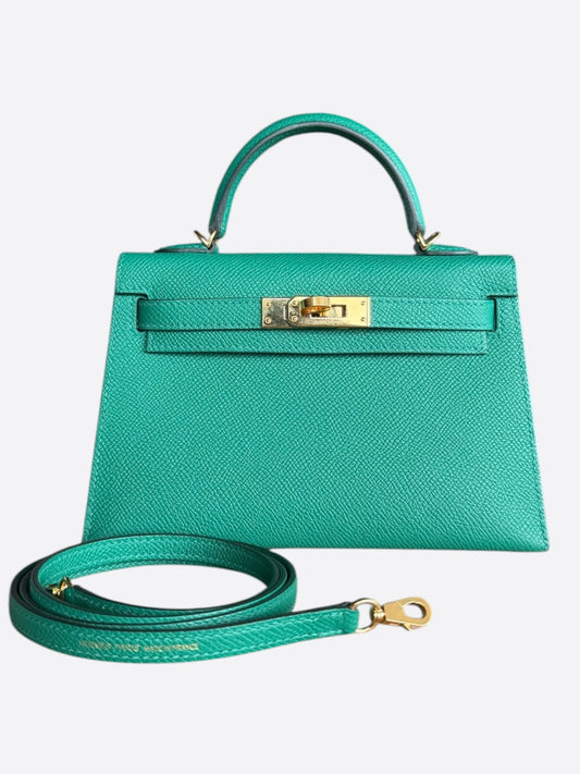 Hermes Green Epsom & Gold Hardware Mini Kelly 20