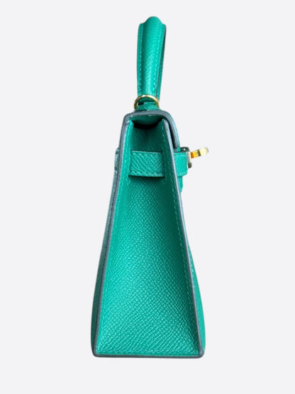 Hermes Green Epsom & Gold Hardware Mini Kelly 20