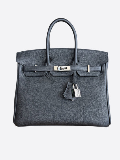 Hermes Black Togo & Palladium Hardware Birkin 25