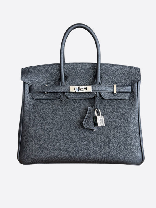 Hermes Black Togo & Palladium Hardware Birkin 25