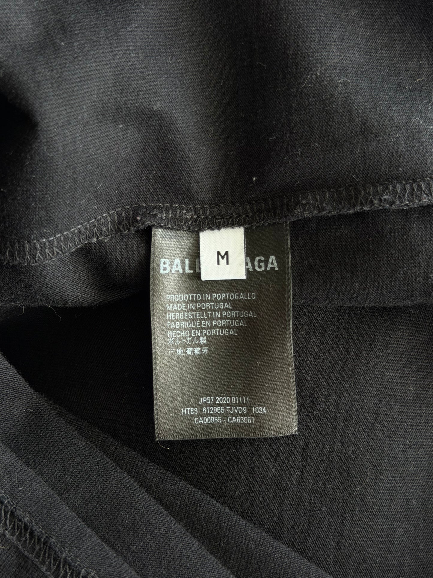 Balenciaga Black & White Embroidered Logo T-Shirt