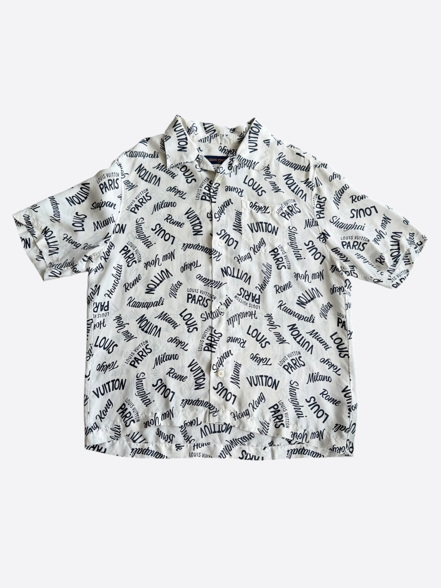 Louis Vuitton White Cities Silk Shirt