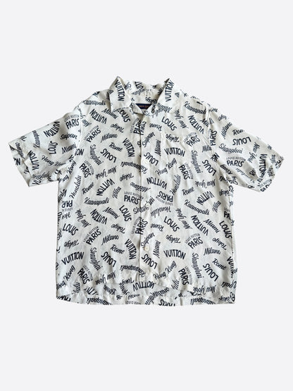 Louis Vuitton White Cities Silk Shirt