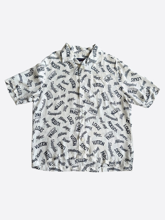 Louis Vuitton White Cities Silk Shirt