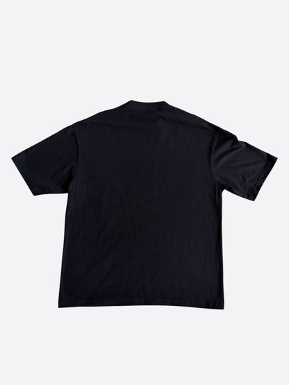 Balenciaga Black & White Embroidered Logo T-Shirt