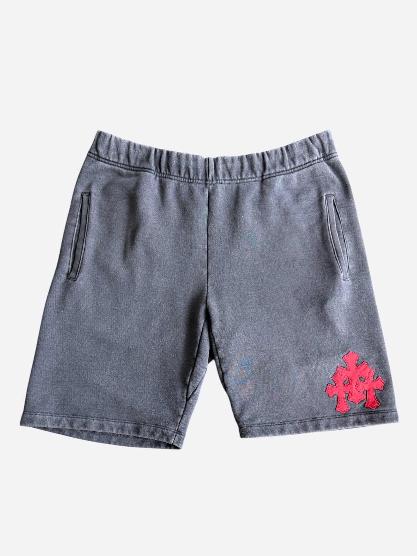 Chrome Hearts Navy & Red Triple Cross Patch Paper Jam Shorts