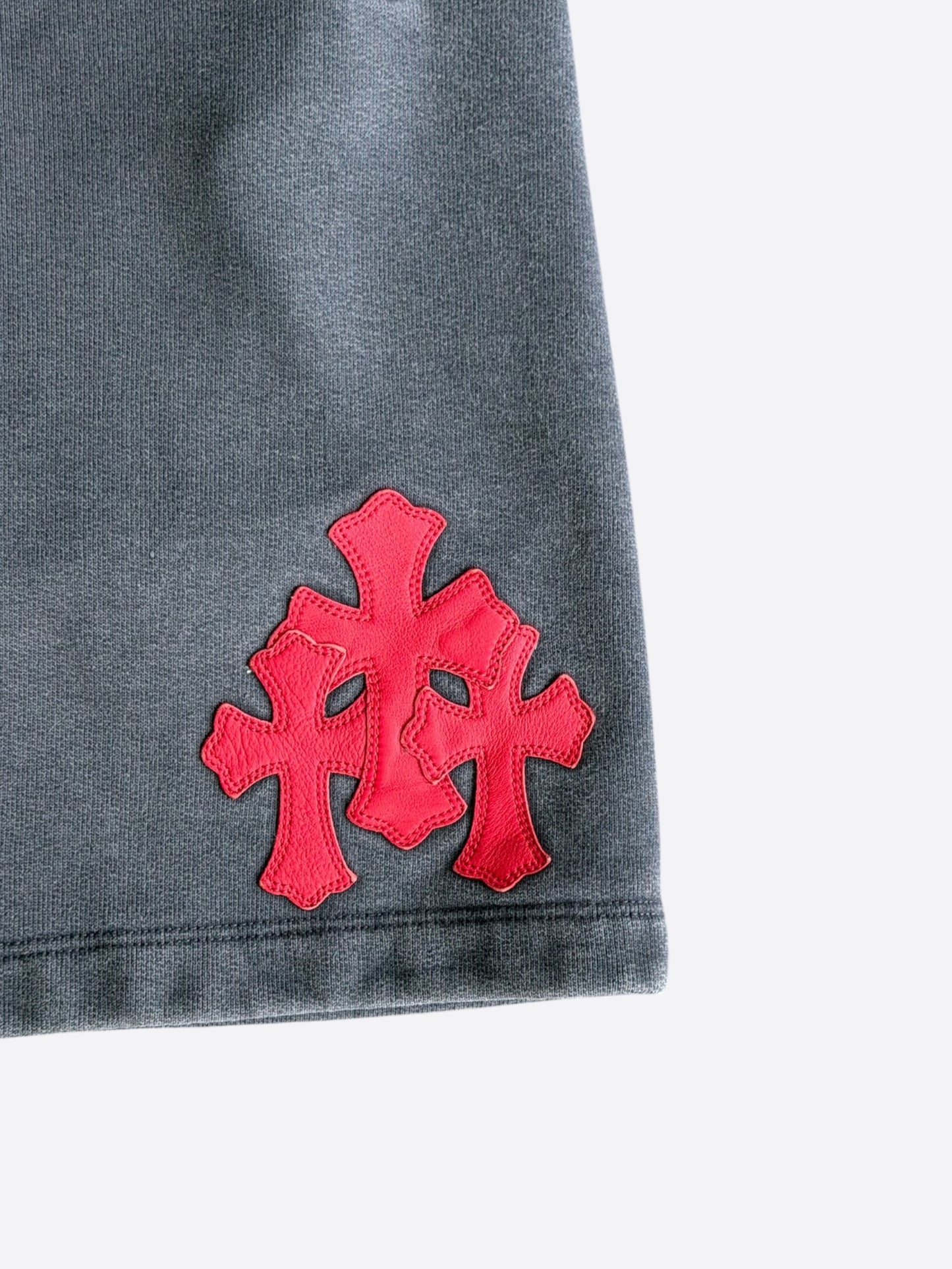 Chrome Hearts Navy & Red Triple Cross Patch Paper Jam Shorts
