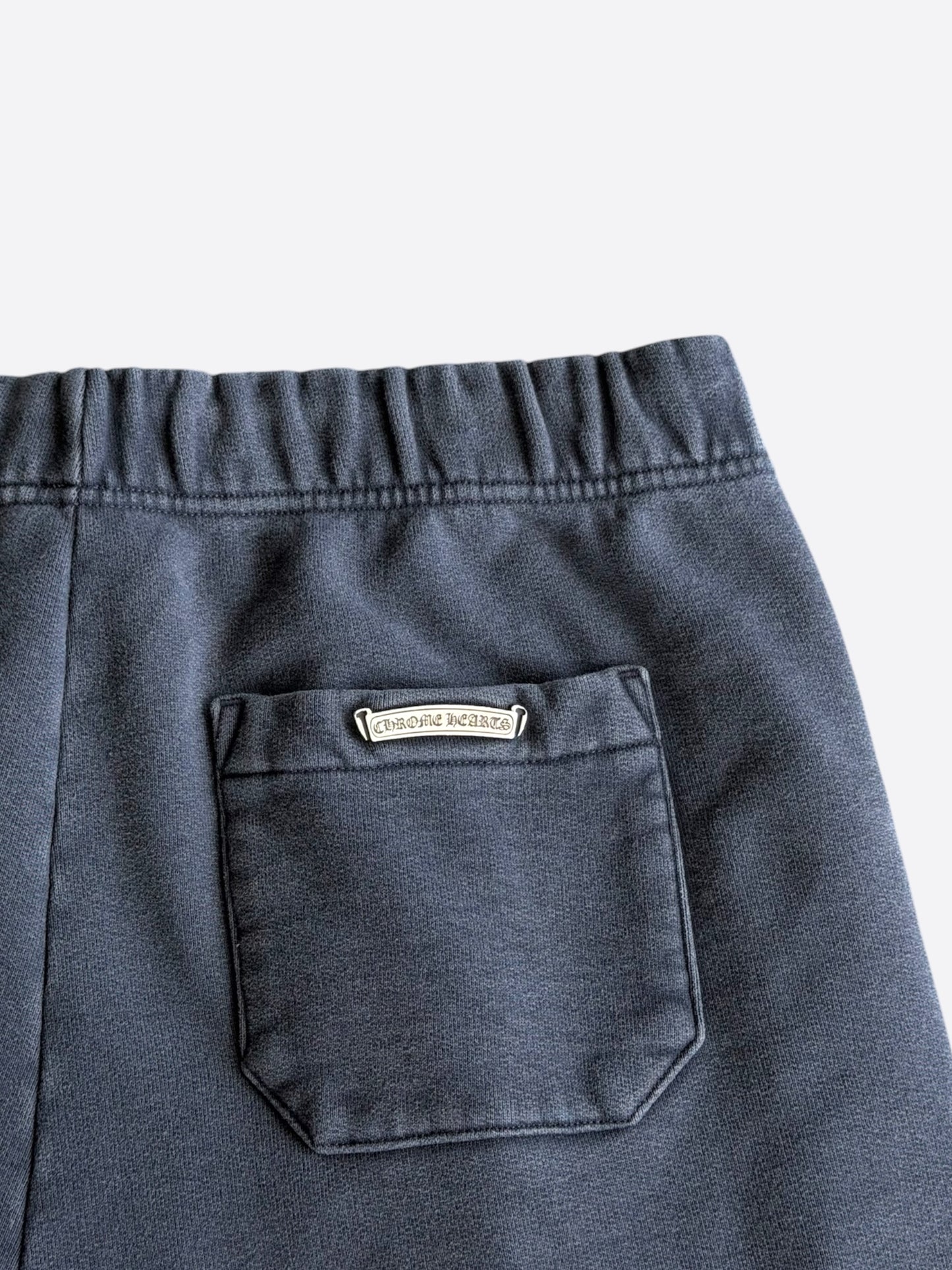 Chrome Hearts Navy & Red Triple Cross Patch Paper Jam Shorts
