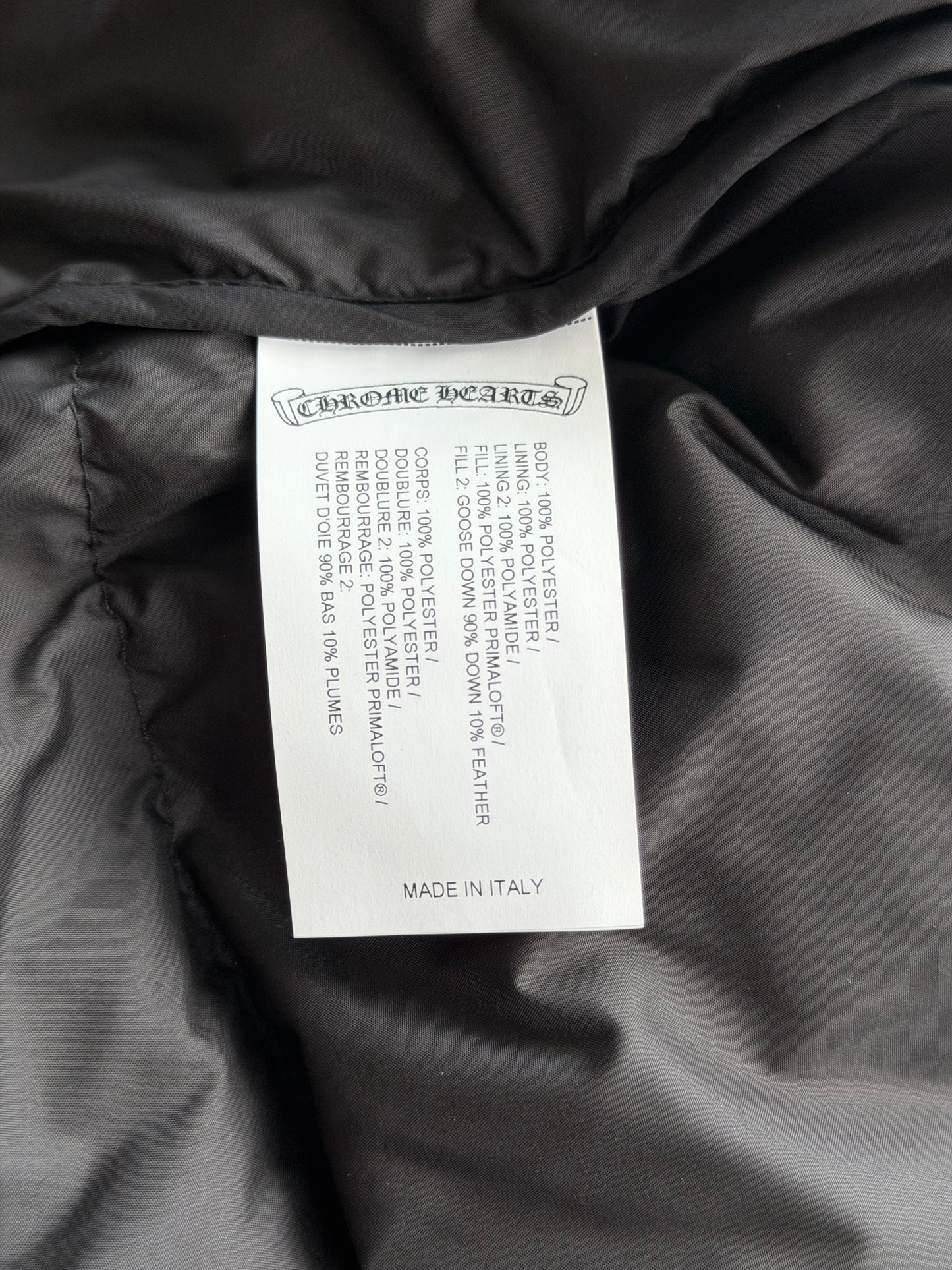 Chrome Hearts Black Cross Jacquard Puffer Jacket