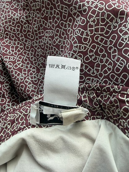 Hermes Burgundy & White Chain Link Patterned Swim Shorts