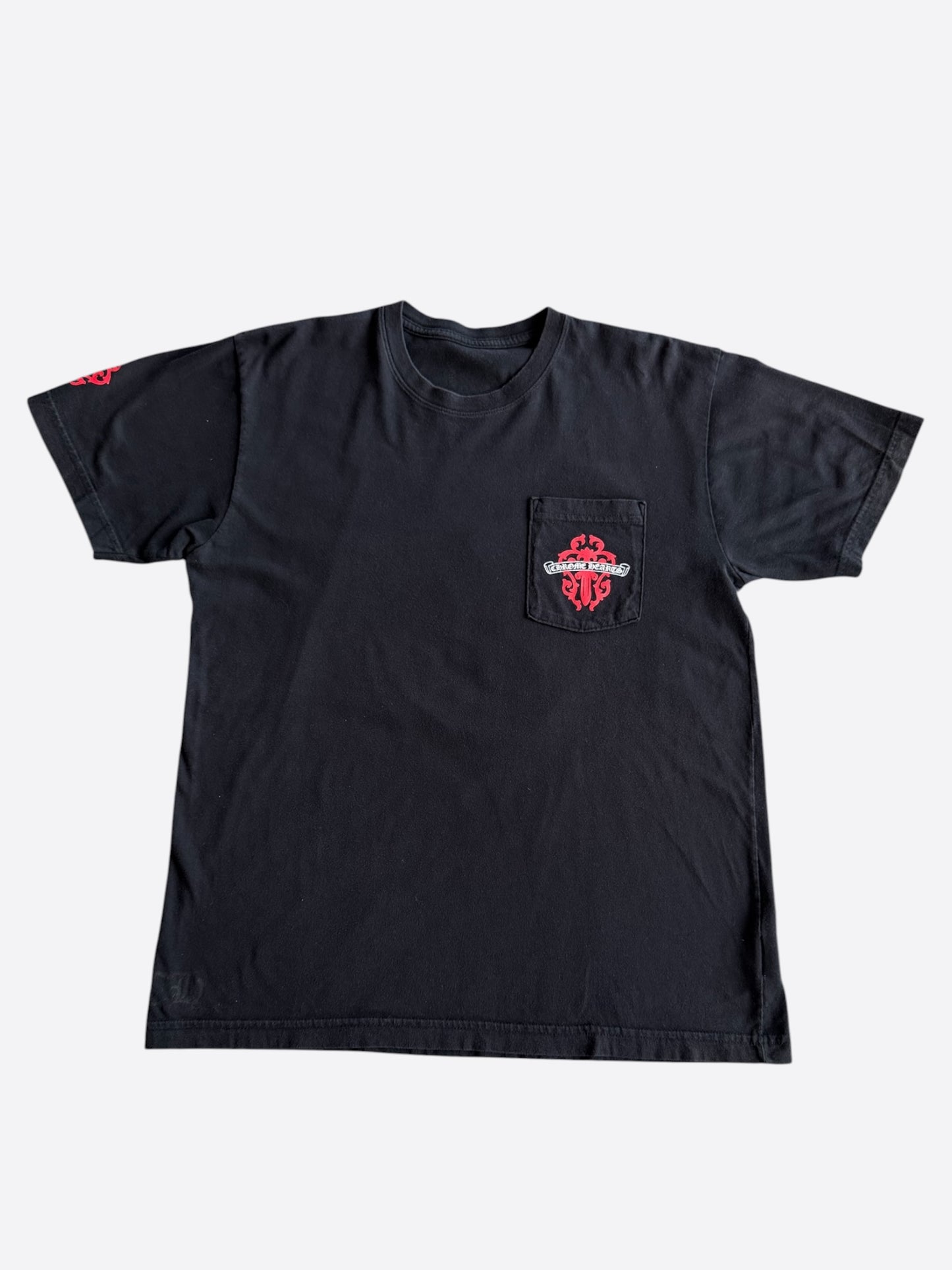 Chrome Hearts Black & Red Dagger Logo T-Shirt