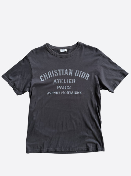 Dior Black Atelier Faded Logo T-Shirt