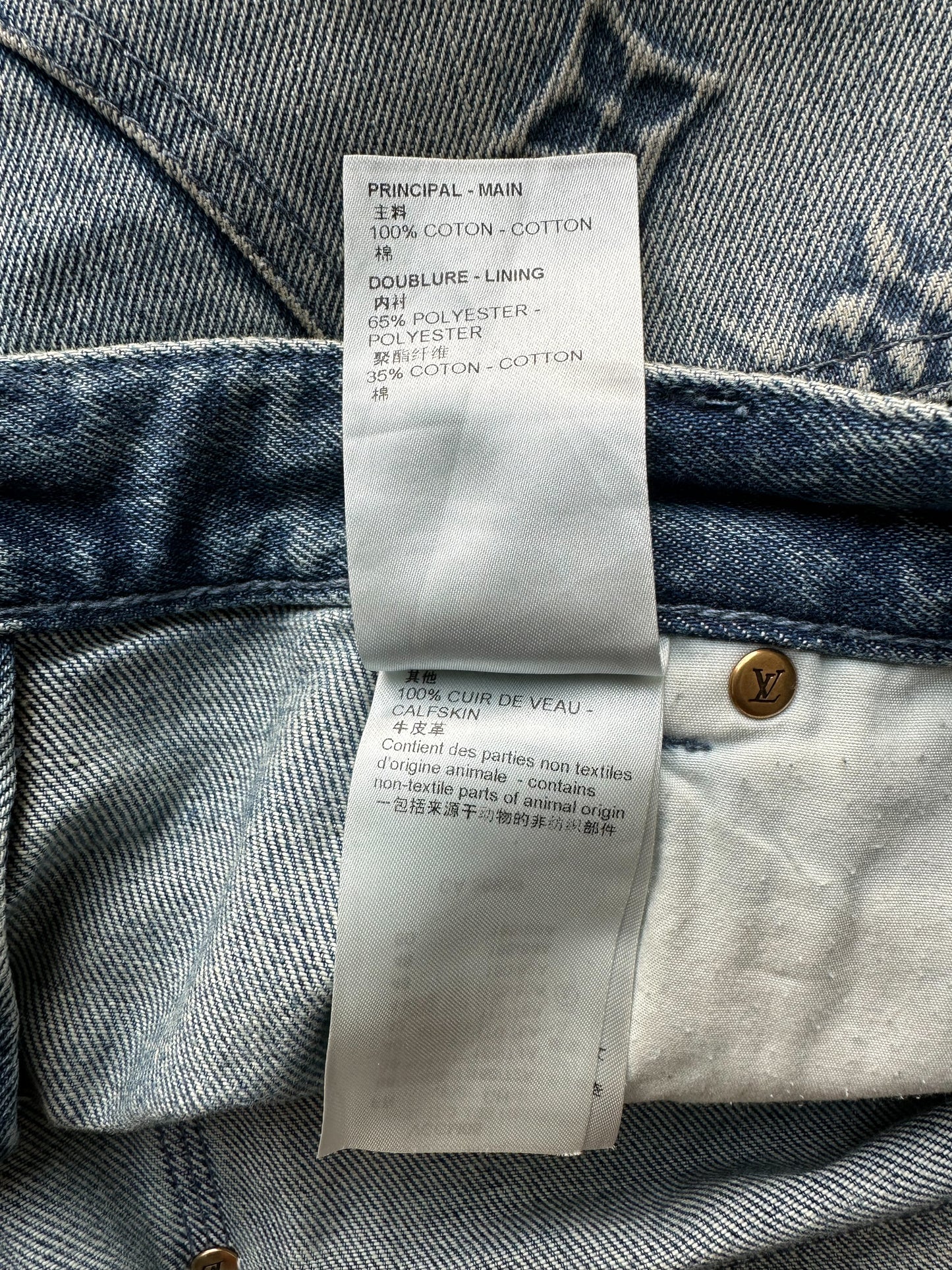 Louis Vuitton Blue Monogram Carpenter Denim Shorts