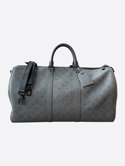 Louis Vuitton Grey Monogram Shadow Keepall 50
