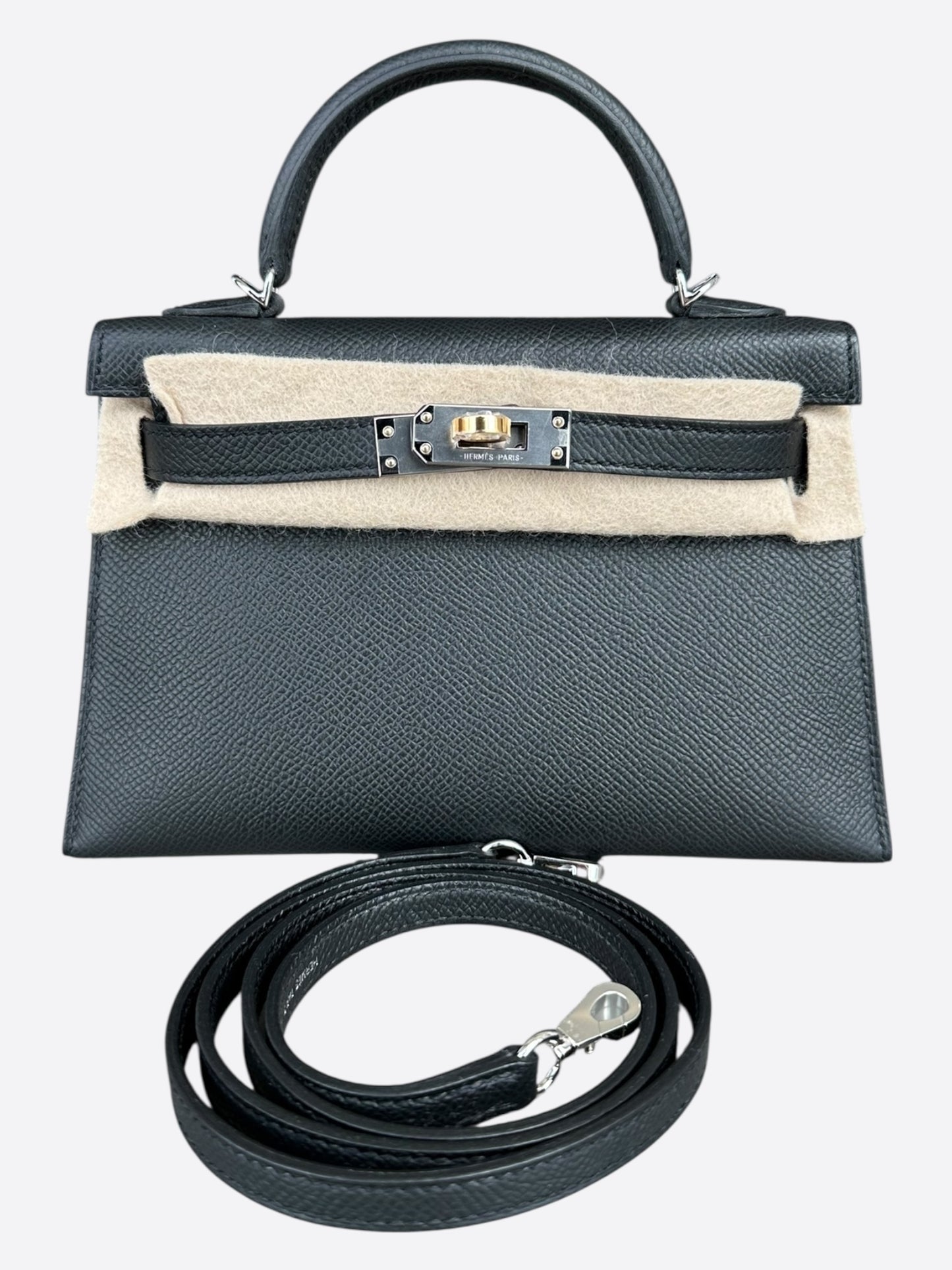 Hermes Black Epsom Mini Kelly 20