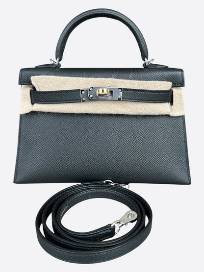 Hermes Black Epsom Mini Kelly 20